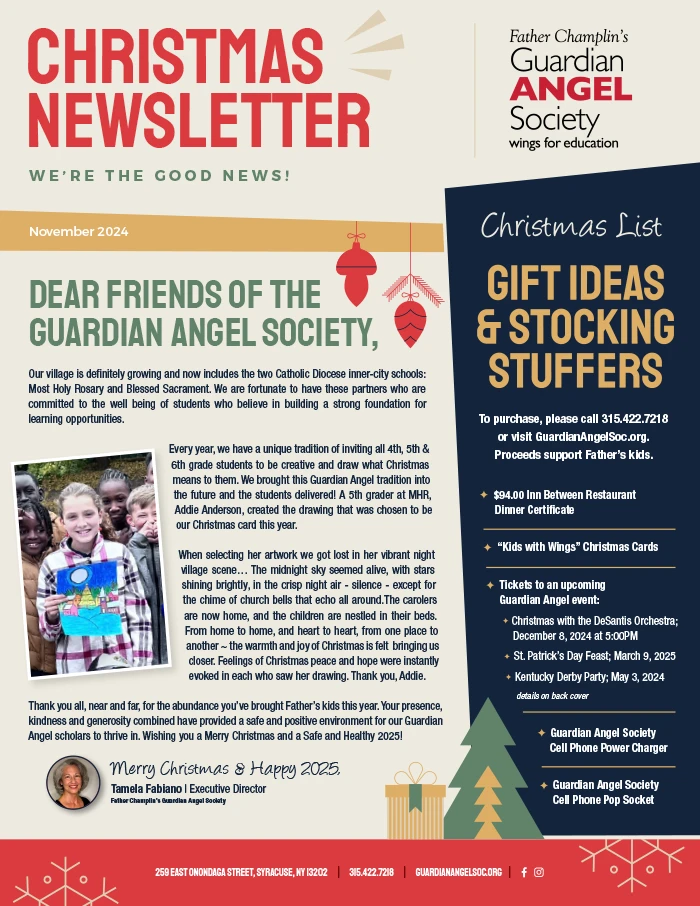 Guardian Angel Society Christmas 2024 Newsletter Cover