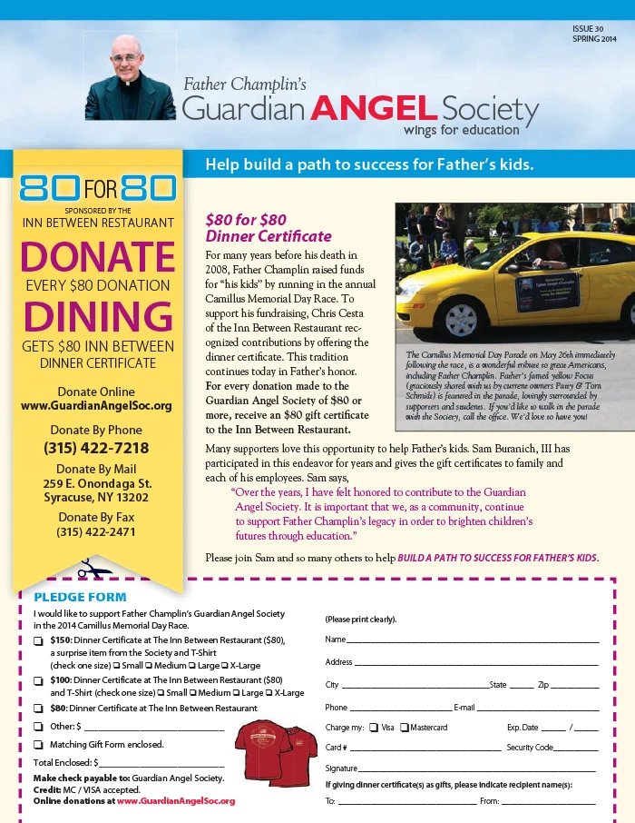 Guardian Angel Society Spring 2014 Newsletter Cover