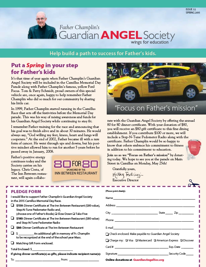 Guardian Angel Society Spring 2015 Newsletter Cover