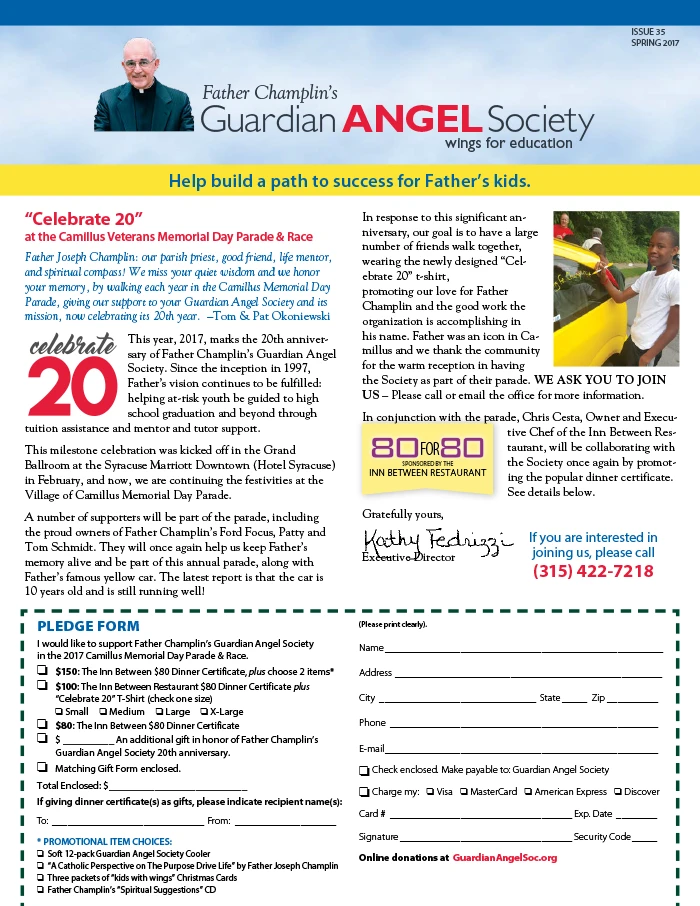 Guardian Angel Society Spring 2017 Newsletter Cover