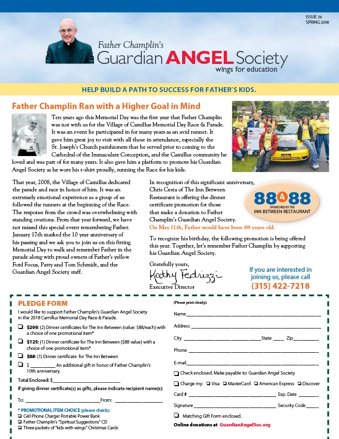 Guardian Angel Society Spring 2018 Newsletter Cover