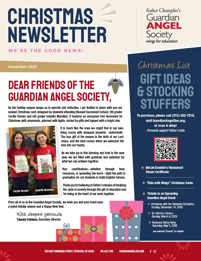 Guardian Angel Society Christmas 2025 Newsletter Cover